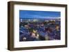 Bulgaria, Black Sea Coast, Burgas, Elevated City View. Dusk-Walter Bibikow-Framed Photographic Print