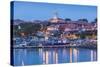 Bulgaria, Black Sea Coast, Nesebar, Waterfront View of Town, Dusk-Walter Bibikow-Stretched Canvas