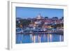 Bulgaria, Black Sea Coast, Nesebar, Waterfront View of Town, Dusk-Walter Bibikow-Framed Photographic Print