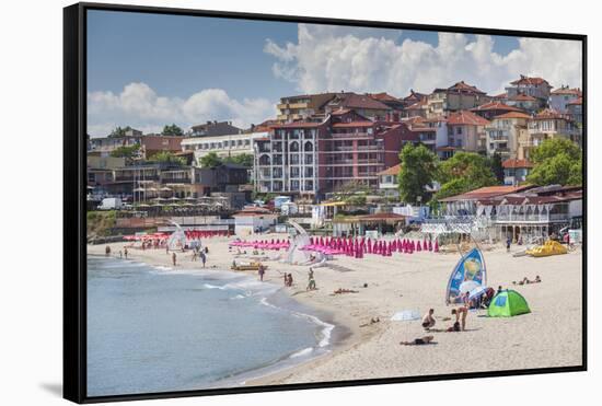 Bulgaria, Black Sea Coast, Sozopol, Town Beach-Walter Bibikow-Framed Stretched Canvas