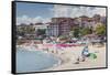 Bulgaria, Black Sea Coast, Sozopol, Town Beach-Walter Bibikow-Framed Stretched Canvas