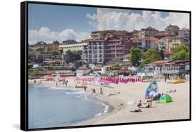 Bulgaria, Black Sea Coast, Sozopol, Town Beach-Walter Bibikow-Framed Stretched Canvas
