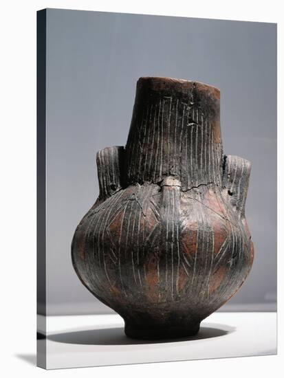 Bulgaria, Burgas Region, Jug Decorated with Geometric Ribbon Motives, Terracotta-null-Stretched Canvas