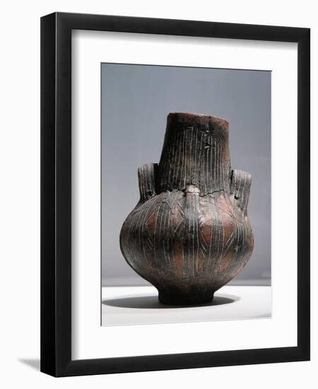 Bulgaria, Burgas Region, Jug Decorated with Geometric Ribbon Motives, Terracotta-null-Framed Giclee Print