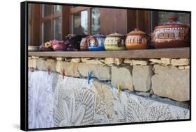 Bulgaria, Central Mountains, Arbanasi, Pottery and Embroidery-Walter Bibikow-Framed Stretched Canvas