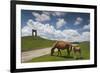 Bulgaria, Central Mts, Troyan, Troyan Pass, Battle Monument and Horses-Walter Bibikow-Framed Photographic Print