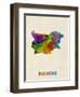 Bulgaria Watercolor Map-Michael Tompsett-Framed Art Print