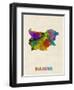 Bulgaria Watercolor Map-Michael Tompsett-Framed Art Print