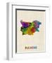 Bulgaria Watercolor Map-Michael Tompsett-Framed Art Print