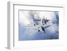 Bulgarian and Polish Air Force Mig-29S Planes Flying over Bulgaria-Stocktrek Images-Framed Photographic Print