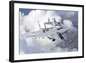 Bulgarian and Polish Air Force Mig-29S Planes Flying over Bulgaria-Stocktrek Images-Framed Photographic Print