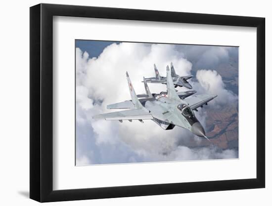 Bulgarian and Polish Air Force Mig-29S Planes Flying over Bulgaria-Stocktrek Images-Framed Photographic Print