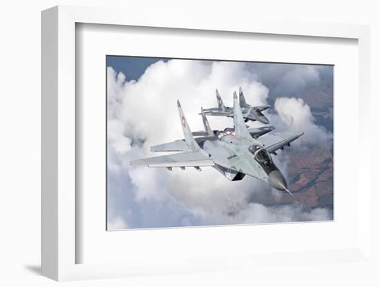 Bulgarian and Polish Air Force Mig-29S Planes Flying over Bulgaria-Stocktrek Images-Framed Photographic Print