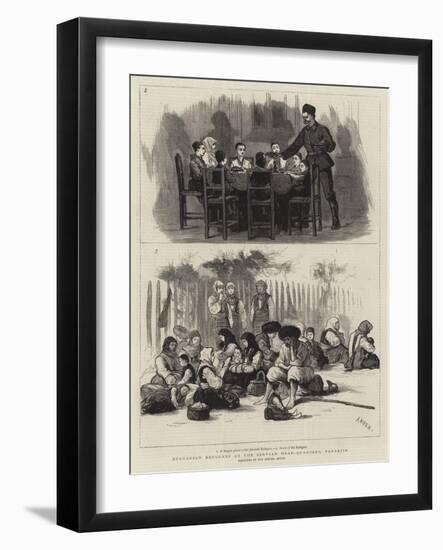 Bulgarian Refugees at the Servian Head-Quarters, Parakjin-Joseph Nash-Framed Giclee Print