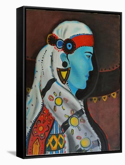 Bulgarian Woman, 1999-Sabina Nedelcheva-Williams-Framed Stretched Canvas
