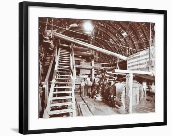 Bulkhead to Retain Compressed Air in the Rotherhithe Tunnel, London, October 1906-null-Framed Photographic Print