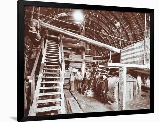 Bulkhead to Retain Compressed Air in the Rotherhithe Tunnel, London, October 1906-null-Framed Photographic Print