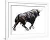 Bull, 2022, (charcoal and pastel on paper)-Mark Adlington-Framed Giclee Print