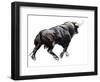 Bull, 2022, (charcoal and pastel on paper)-Mark Adlington-Framed Giclee Print