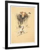 Bull and Dog in Field (Colour Litho)-Cecil Aldin-Framed Giclee Print