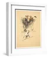 Bull and Dog in Field (Colour Litho)-Cecil Aldin-Framed Premium Giclee Print