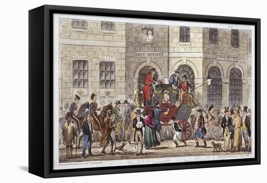 Bull and Mouth Street, City of London, 1825-Isaac Robert Cruikshank-Framed Stretched Canvas