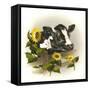 Bull and Sunflowers-Peggy Harris-Framed Stretched Canvas