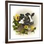 Bull and Sunflowers-Peggy Harris-Framed Giclee Print