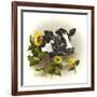 Bull and Sunflowers-Peggy Harris-Framed Giclee Print