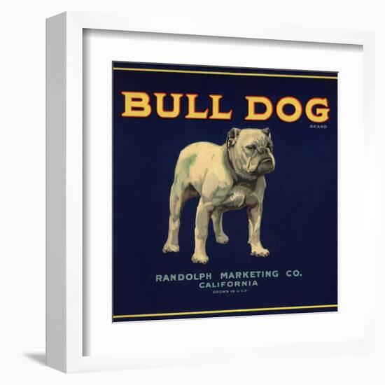 Bull Dog Head - California - Citrus Crate Label-Lantern Press-Framed Art Print