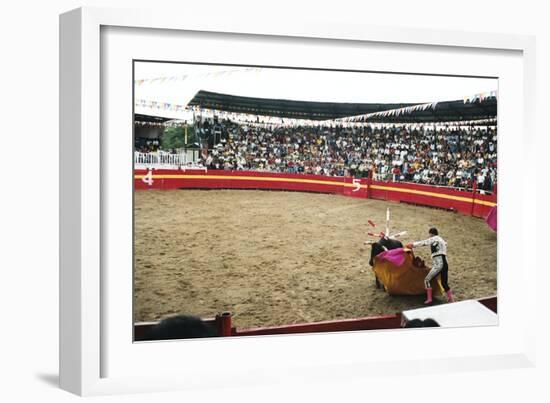 Bull Fighting, Tena, Ecuador, South America-Mark Chivers-Framed Photographic Print