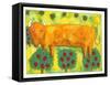 Bull in Field, 1992-Julie Nicholls-Framed Stretched Canvas
