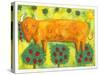 Bull in Field, 1992-Julie Nicholls-Stretched Canvas