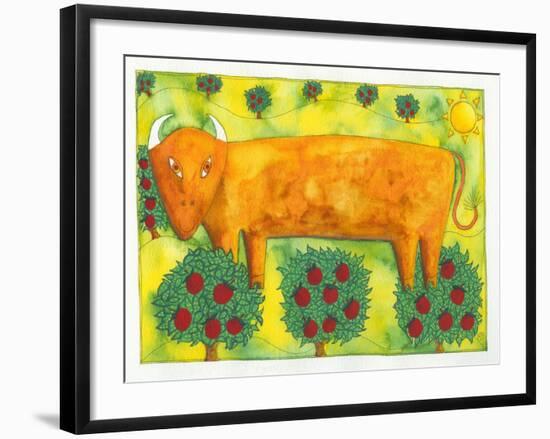 Bull in Field, 1992-Julie Nicholls-Framed Giclee Print