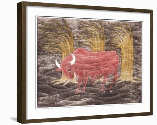 Bull in the Wind, 2001-Juan Alcazar-Framed Giclee Print