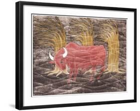 Bull in the Wind, 2001-Juan Alcazar-Framed Giclee Print