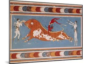 Bull-Leaping Fresco from Minoan Culture-Science Source-Mounted Giclee Print