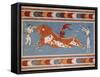 Bull-Leaping Fresco from Minoan Culture-Science Source-Framed Stretched Canvas