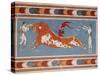 Bull-Leaping Fresco from Minoan Culture-Science Source-Stretched Canvas