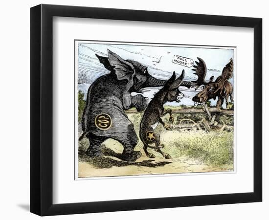 Bull Moose Campaign, 1912-W.A. Carson-Framed Giclee Print