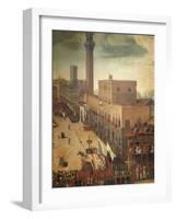 Bull Races in Piazza Del Campo in Siena-Vincenzo Rustici-Framed Giclee Print