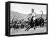 Bull Rider at American Rodeo-null-Framed Stretched Canvas