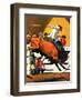 "Bull Riding," July 21, 1945-Fred Ludekens-Framed Premium Giclee Print