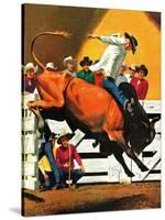 "Bull Riding," July 21, 1945-Fred Ludekens-Stretched Canvas