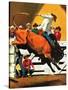 "Bull Riding," July 21, 1945-Fred Ludekens-Stretched Canvas