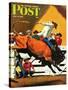 "Bull Riding," Saturday Evening Post Cover, July 21, 1945-Fred Ludekens-Stretched Canvas