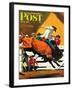 "Bull Riding," Saturday Evening Post Cover, July 21, 1945-Fred Ludekens-Framed Giclee Print