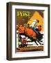 "Bull Riding," Saturday Evening Post Cover, July 21, 1945-Fred Ludekens-Framed Giclee Print