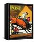 "Bull Riding," Saturday Evening Post Cover, July 21, 1945-Fred Ludekens-Framed Stretched Canvas