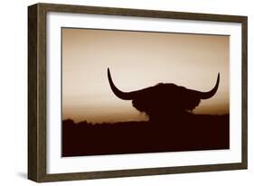 Bull Set Sepia Crop-Nathan Larson-Framed Photographic Print